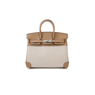 HERMÈS BIRKIN 25 IN TOILE SWIFT LEATHER (25*20*13cm)